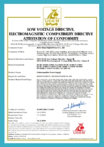 Soeteck CE Certificates for UPS