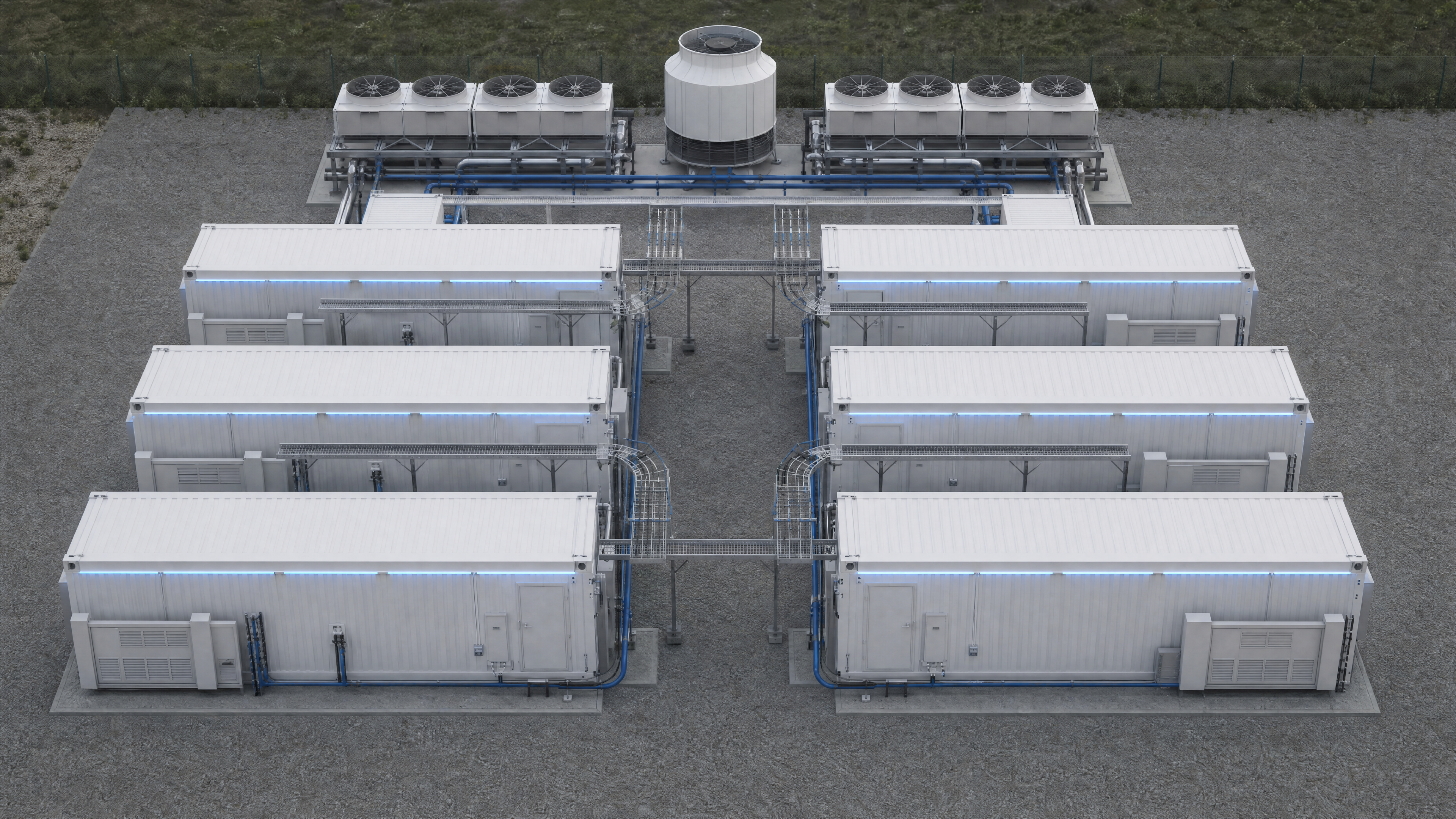 AI-Flex: campus modular de centros de datos de IA con 8 contenedores de 40ft interconectados para clústeres de GPU a hiperescala de hasta 20MW